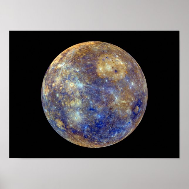 Affiche Vue colorée de Mercure (Devant)
