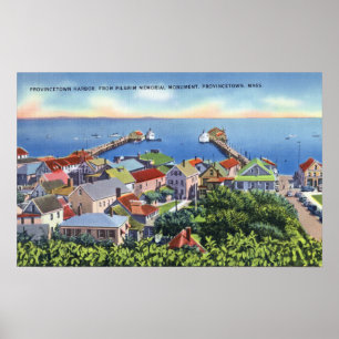 Affiche Vue commémorative de pèlerin du port