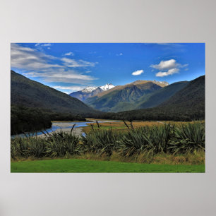 Affiche Vue côté route en Nouvelle-Zélande