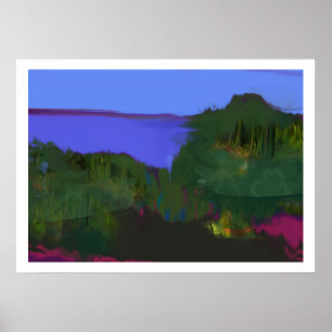 Affiche Vue côtière Paysage abstrait