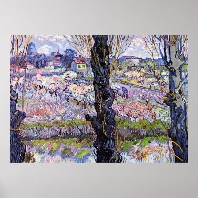 Affiche Vue d'Arles, verger en fleurs (Devant)