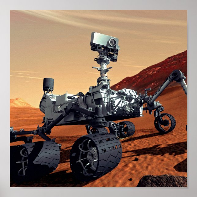 Affiche Vue d'artiste du rover de la NASA Mars Curiosity (Devant)
