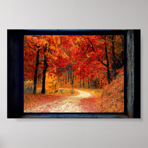 Affiche Vue d'automne encadrée