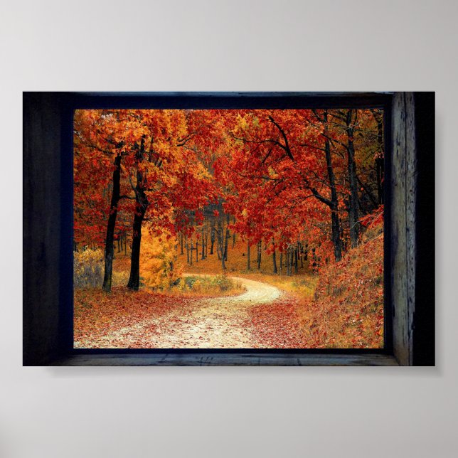 Affiche Vue d'automne encadrée (Devant)