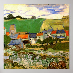 Affiche Vue d'Auvers (F799) Van Gogh Fine Art