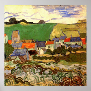 Affiche Vue d'Auvers Vincent van Gogh