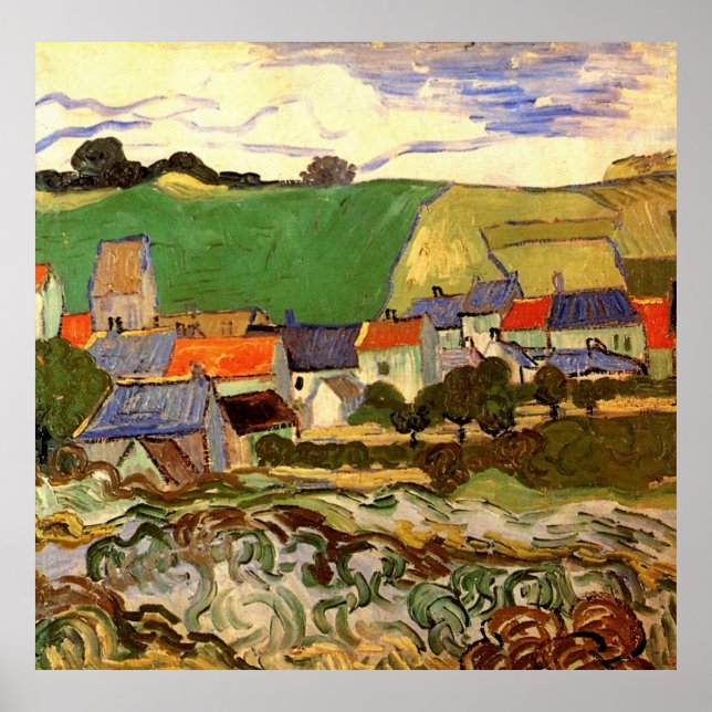 Affiche Vue d'Auvers Vincent van Gogh (Devant)