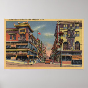 Affiche Vue d'avenue de Grant, Chinatown