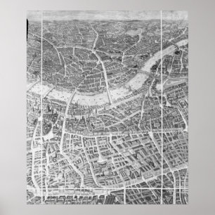 Affiche Vue de ballon de Londres, 1851