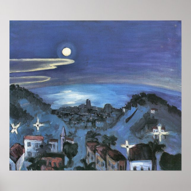 Affiche Vue de Barcelone sur la ville de nuit par Walter G (Devant)