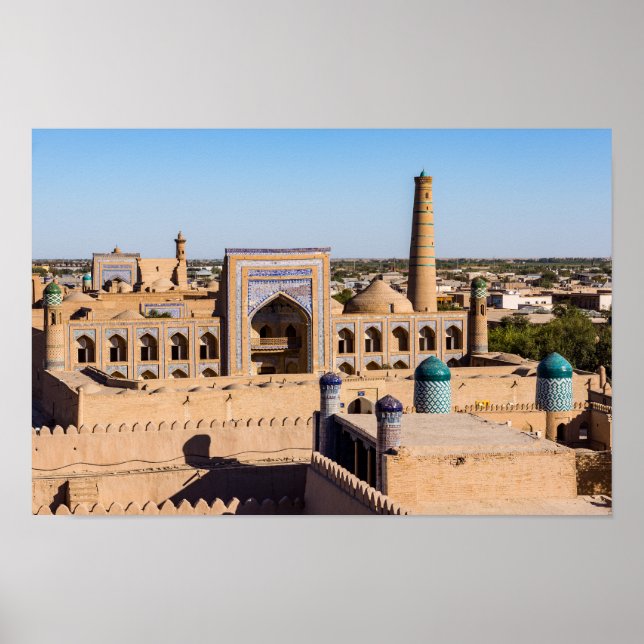 Affiche Vue de Citadel Kunya-ark - Khiva, Ouzbékistan (Devant)