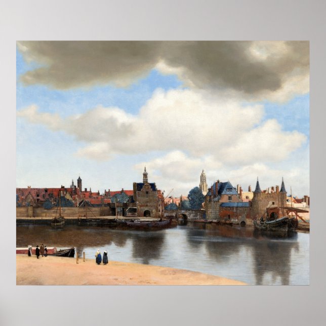 Affiche Vue de Delft par Johannes Vermeer (Devant)