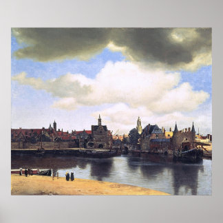Affiche Vue de Delft par Johannes Vermeer (vers 1660)