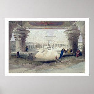 Affiche Vue de dessous le portique du temple d'Edfou, vers