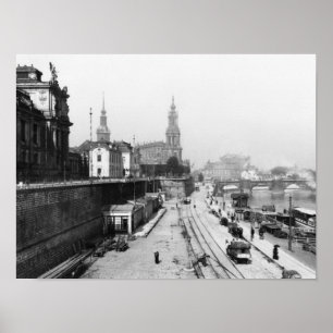 Affiche Vue de Dresde depuis la Bruehlsche Terrasse
