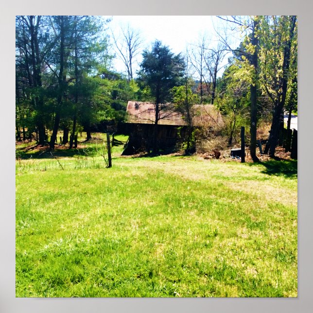 Affiche Vue de face Une grange rustique centenaire (Devant)