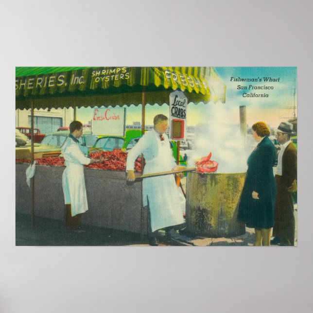 Affiche Vue de Fisherman's Wharf, Crabs Getting (Devant)