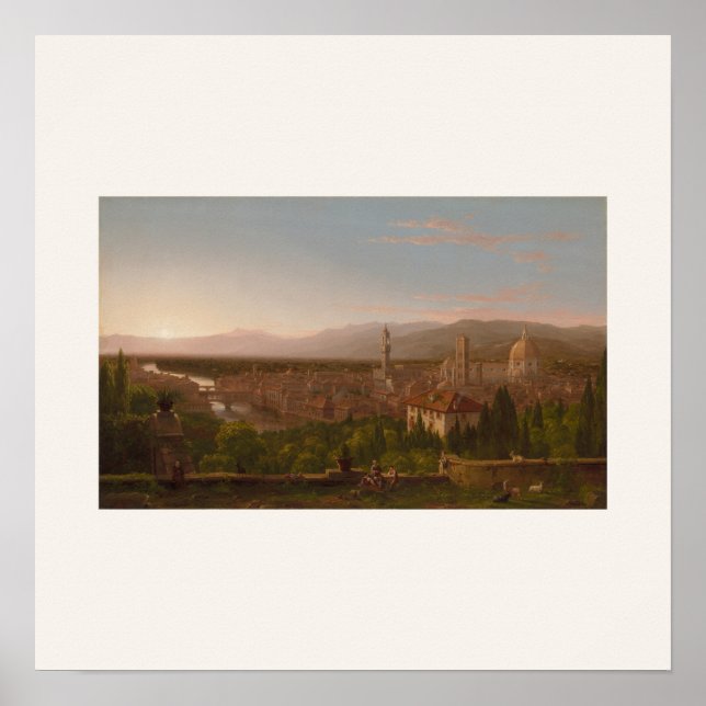 Affiche Vue de Florence par Thomas Cole - Square Art (Devant)