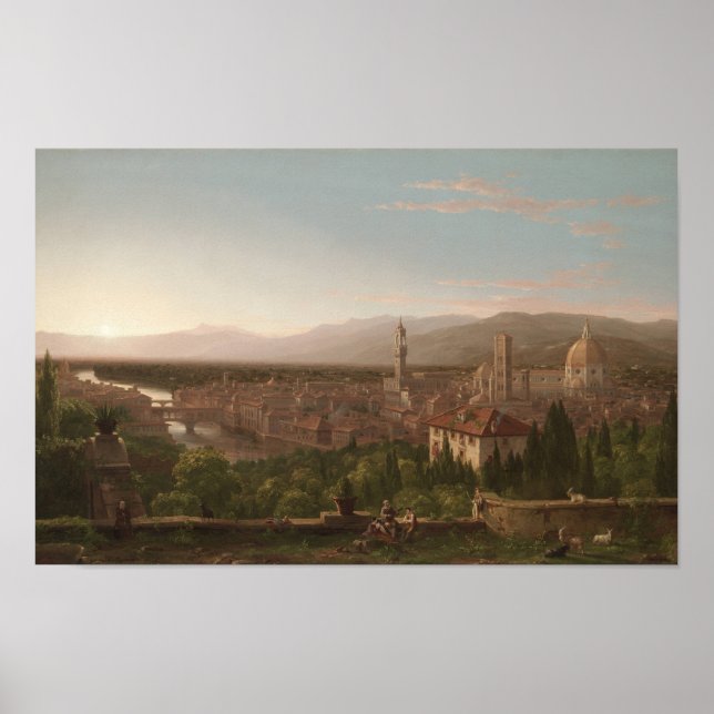 Affiche Vue de Florence — Thomas Cole Imprimer (Devant)