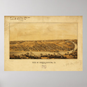 Affiche Vue de Fredericksburg, la Virginie (novembre 1862)