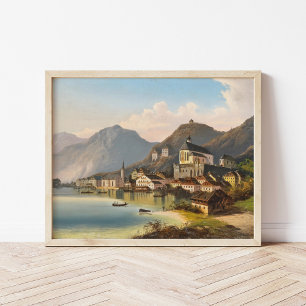 Affiche Vue de Hallstatt   Johann Wilhelm Jankowsky