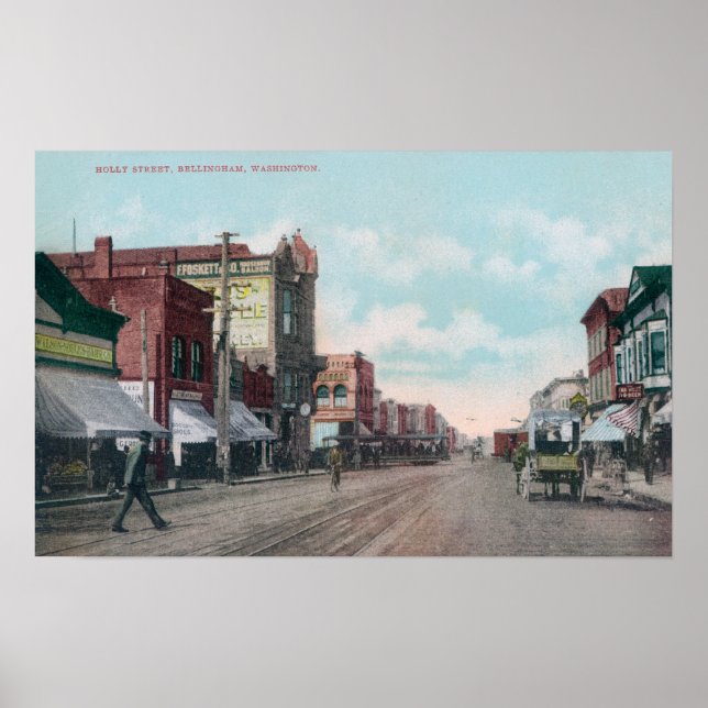 Affiche Vue de Holly StreetBellingham, WA (Devant)