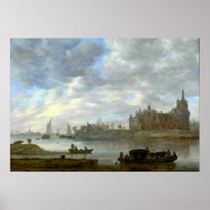 Affiche Vue de Jan van Goyen de château de Duurstede