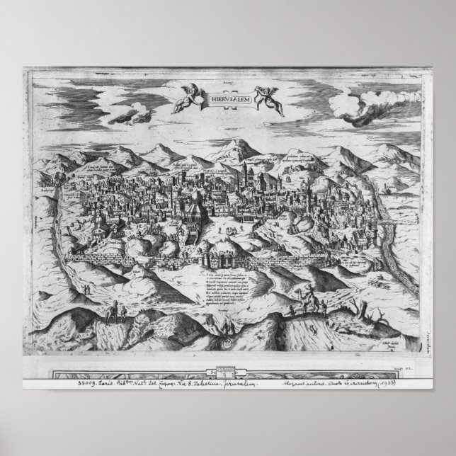 Affiche Vue de Jérusalem, 1570 ? (Devant)