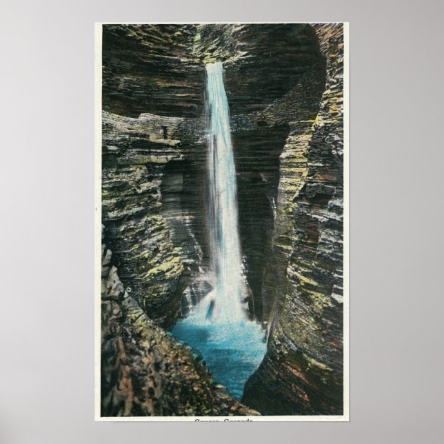 Affiche Vue de la cascade de la caverne (Devant)