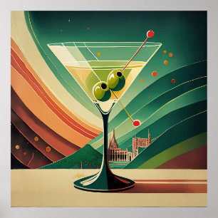 Affiche Vue de la cathédrale martini moderne du milieu du