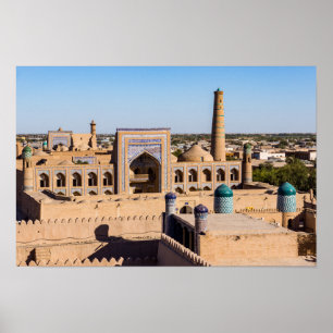 Affiche Vue de la citadelle Kunya-ark - Khiva, Ouzbékistan