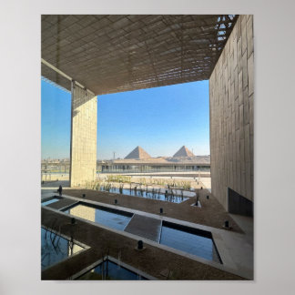 Affiche Vue de la grande pyramide depuis le Grand Musée ég
