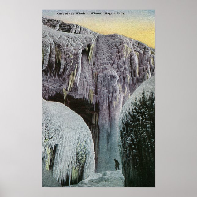 Affiche Vue de la grotte des vents en hiver (Devant)