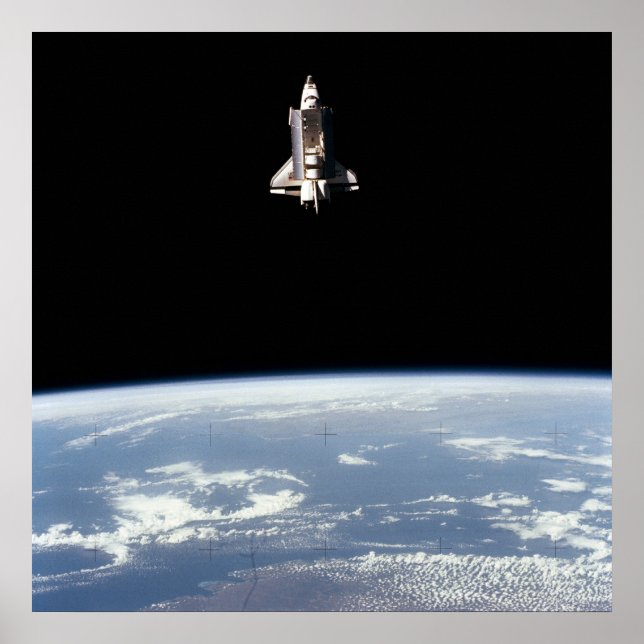 Affiche Vue de la navette spatiale Challenger au-dessus de (Devant)
