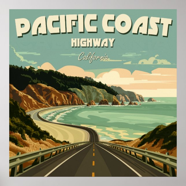 Affiche Vue de la Pacific Coast Highway (Devant)
