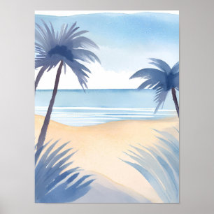 Affiche Vue de la plage du golfe d'Amérique dans des nuanc