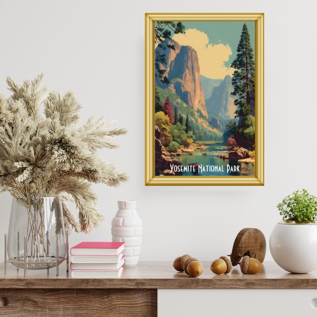 Affiche Vue de la rivière de la vallée du parc national de (Créateur téléchargé)