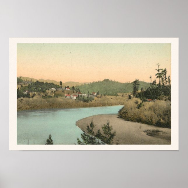 Affiche Vue de la rivière Guerneville, CA Imprimer (Devant)