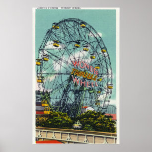 Affiche Vue de la roue de Ferris célèbre de merveille