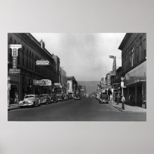 Affiche Vue de la rue principale de The Dalles, Oregon