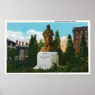 Affiche Vue de la statue de Nathaniel Hawthorne
