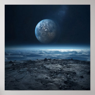 Affiche Vue de la Terre depuis la Lune