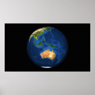 Affiche Vue de la Terre entière montrant Indonésie, Océan