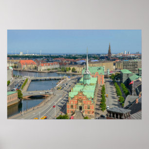 Affiche Vue de la tour du palais de Christiansborg sur la