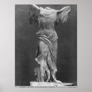 Affiche Vue de la Victoire Samothrace au musée du Louvre