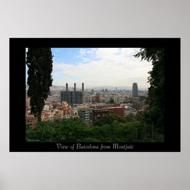 Affiche Vue de la ville de Barcelone (Devant)
