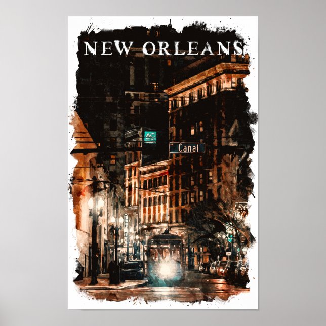 Affiche Vue de la ville de la Nouvelle-Orléans Louisiane (Devant)