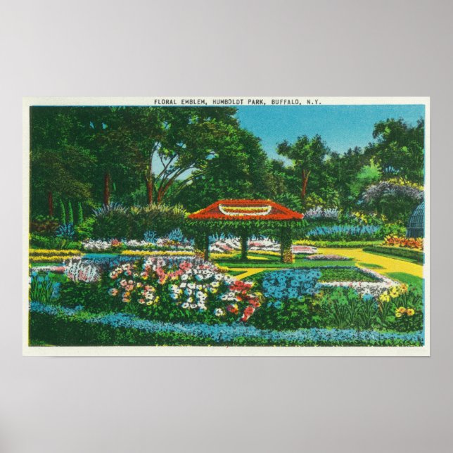 Affiche Vue de l'emblème floral du parc Humboldt (Devant)