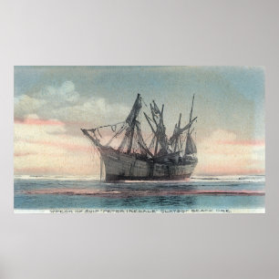 Affiche Vue de l'épave Peter Iredale
