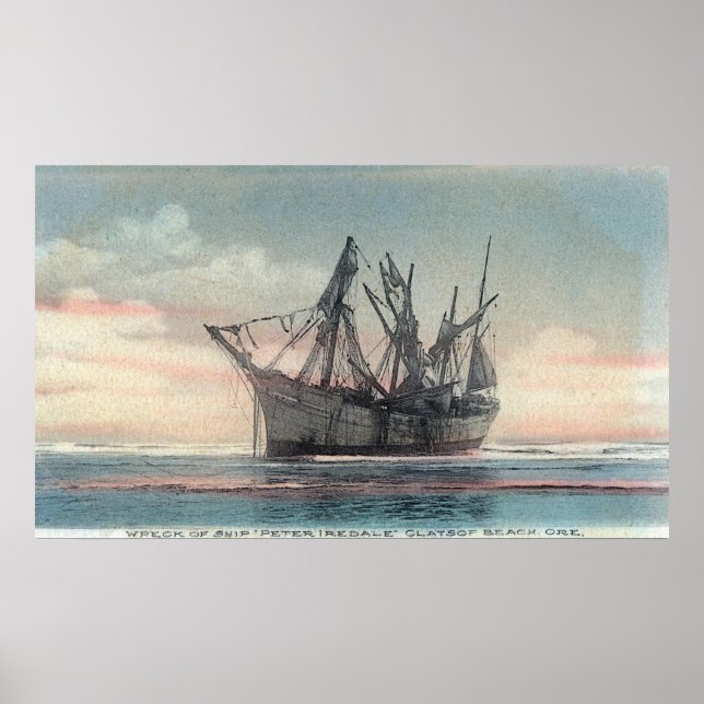 Affiche Vue de l'épave Peter Iredale (Devant)